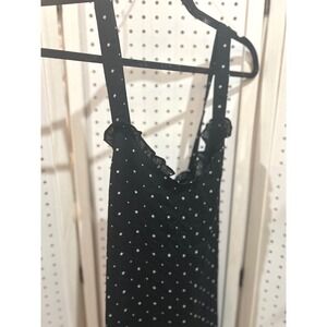 CRESCENT Black‎ Star Print Ruffle Strap Midi Dress Women's Size M